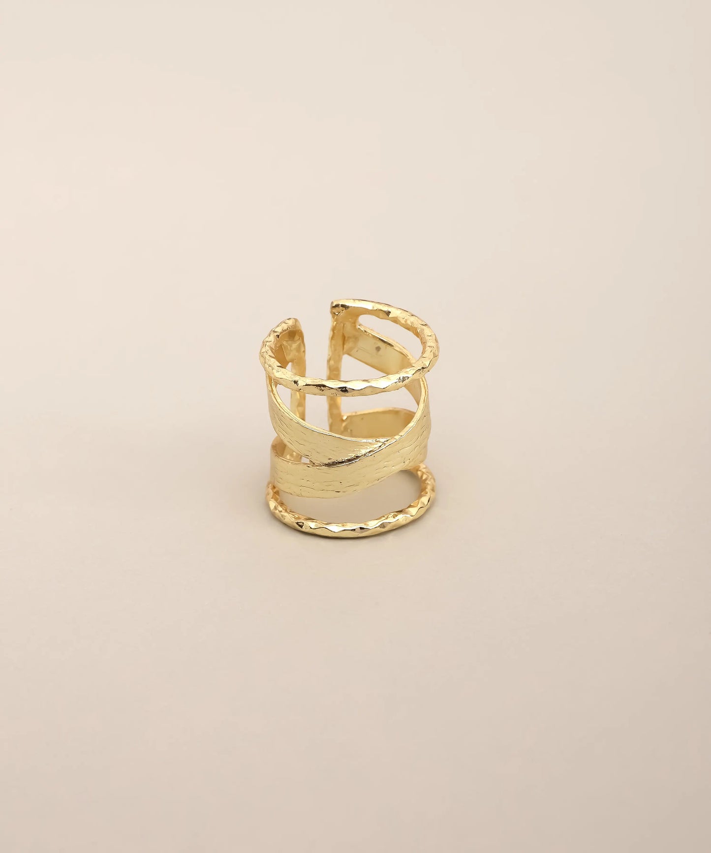 Layered Gold Open Band Statement Ring