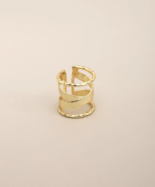 Layered Gold Open Band Statement Ring