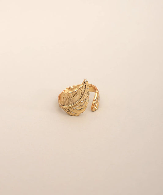 Leaf Wrap Gold Adjustable Ring