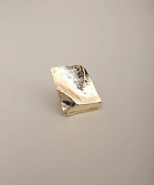 Gold Abstract Plate Ring