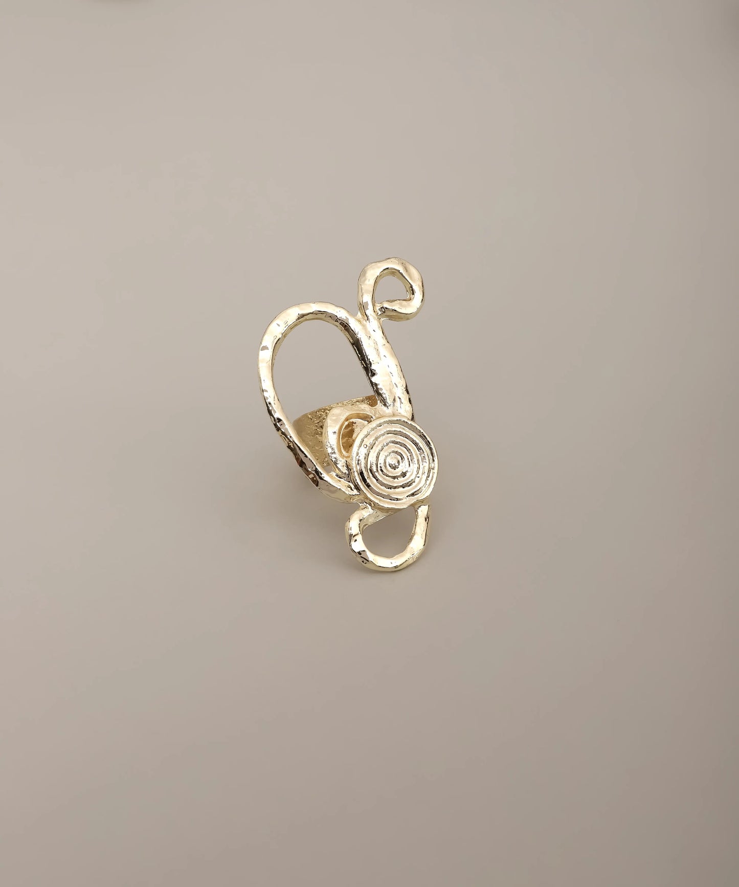 Gold Spiral Abstract Ring