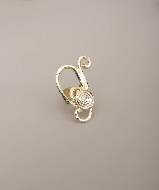 Gold Spiral Abstract Ring