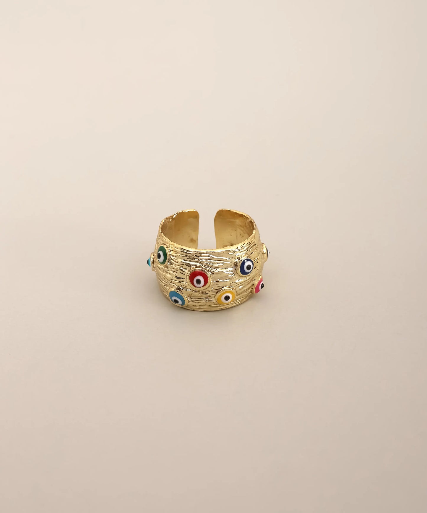 Gold Multicolor Evil Eye Ring