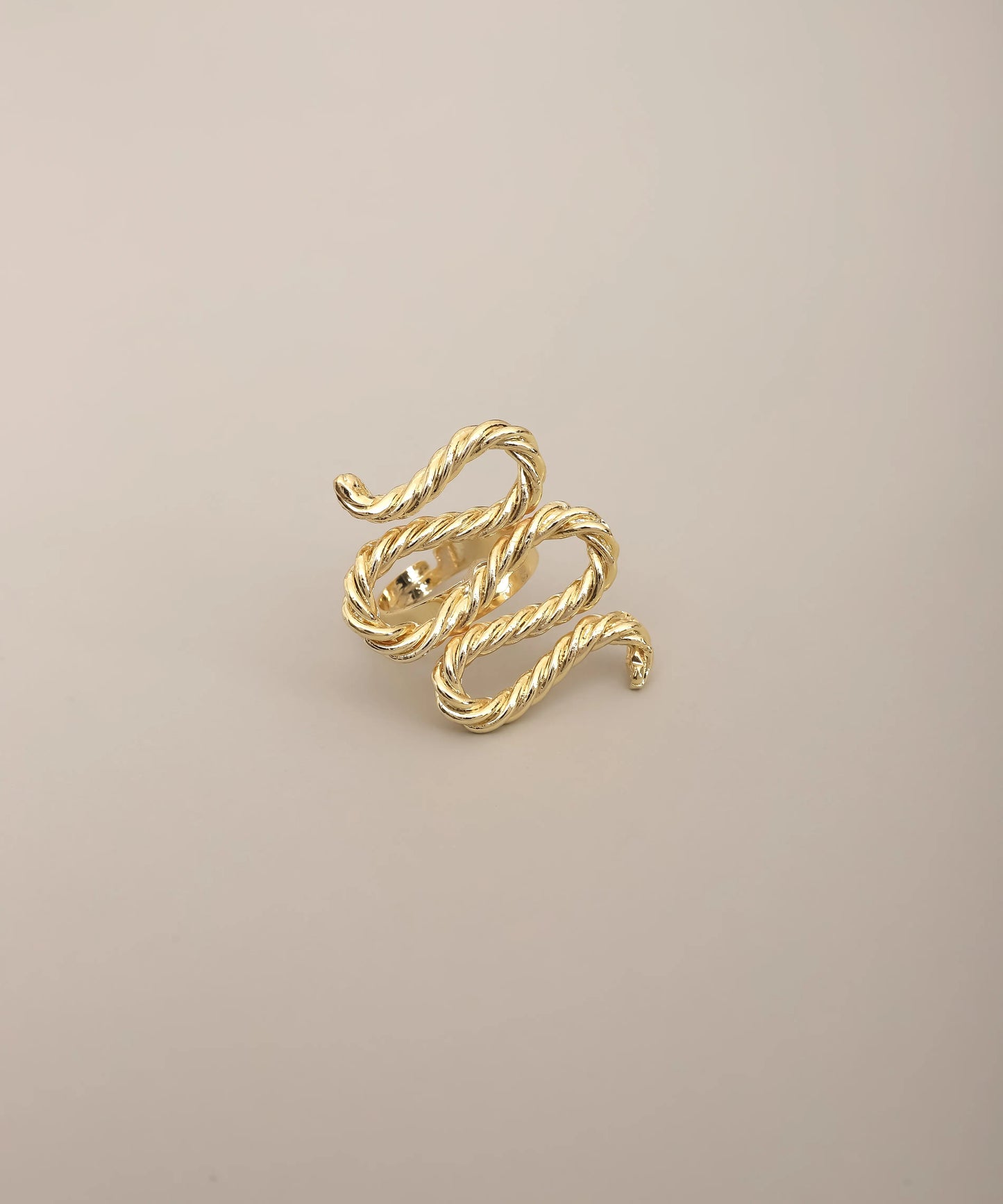 Gold Twisted Coil Wrap Ring