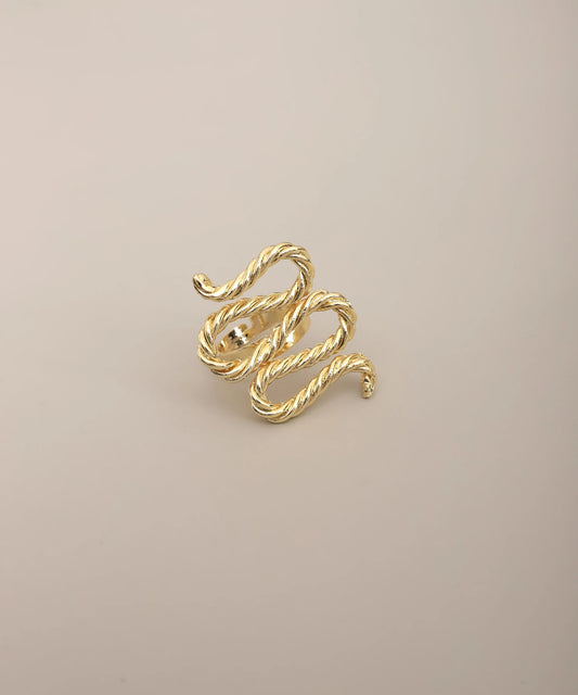 Gold Twisted Coil Wrap Ring