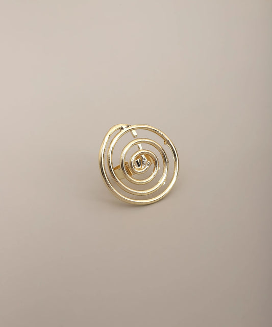 Gold Open Spiral Statement Ring