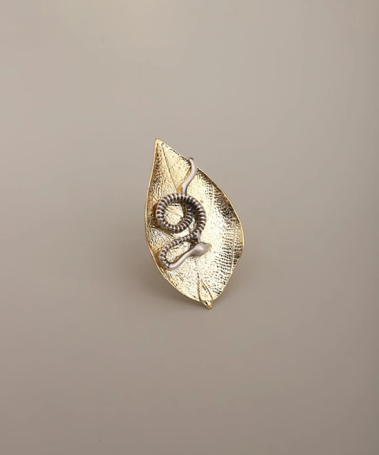 Gold Leaf Snake Ring