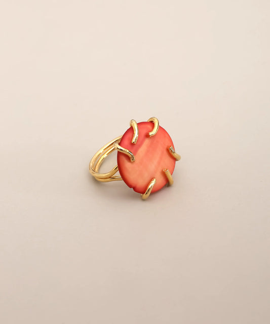 Oval Purple Stone Gold Ring