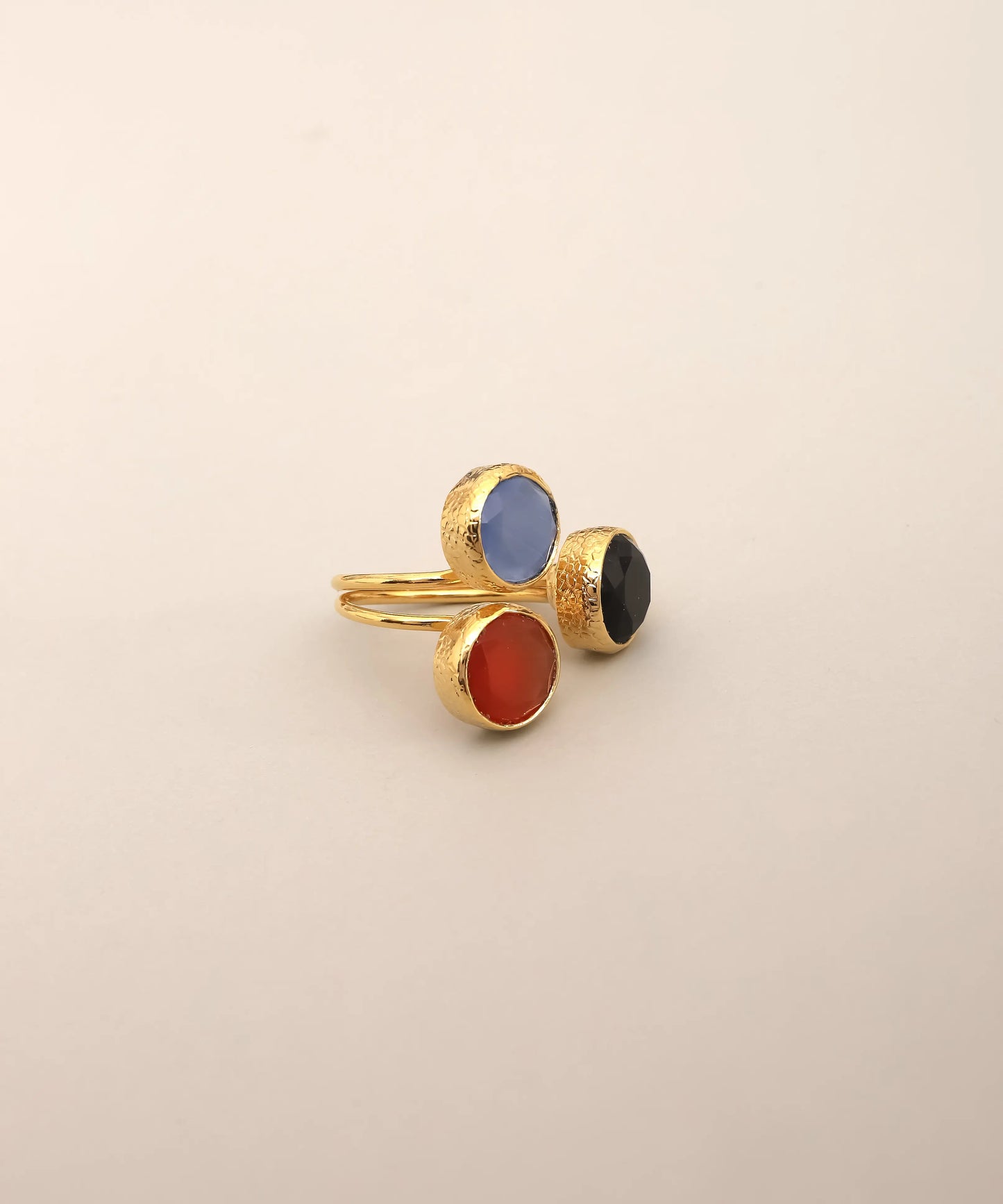 Triple Stone Color Pop Ring