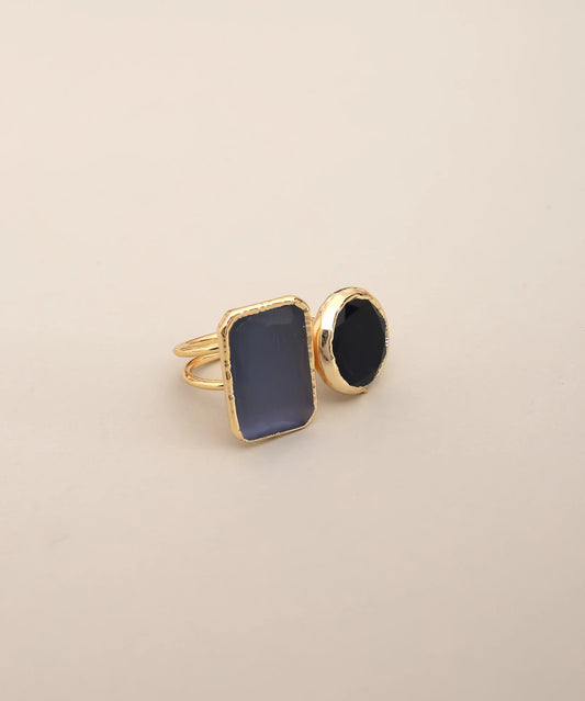 Dual Stone Geometric Statement Ring