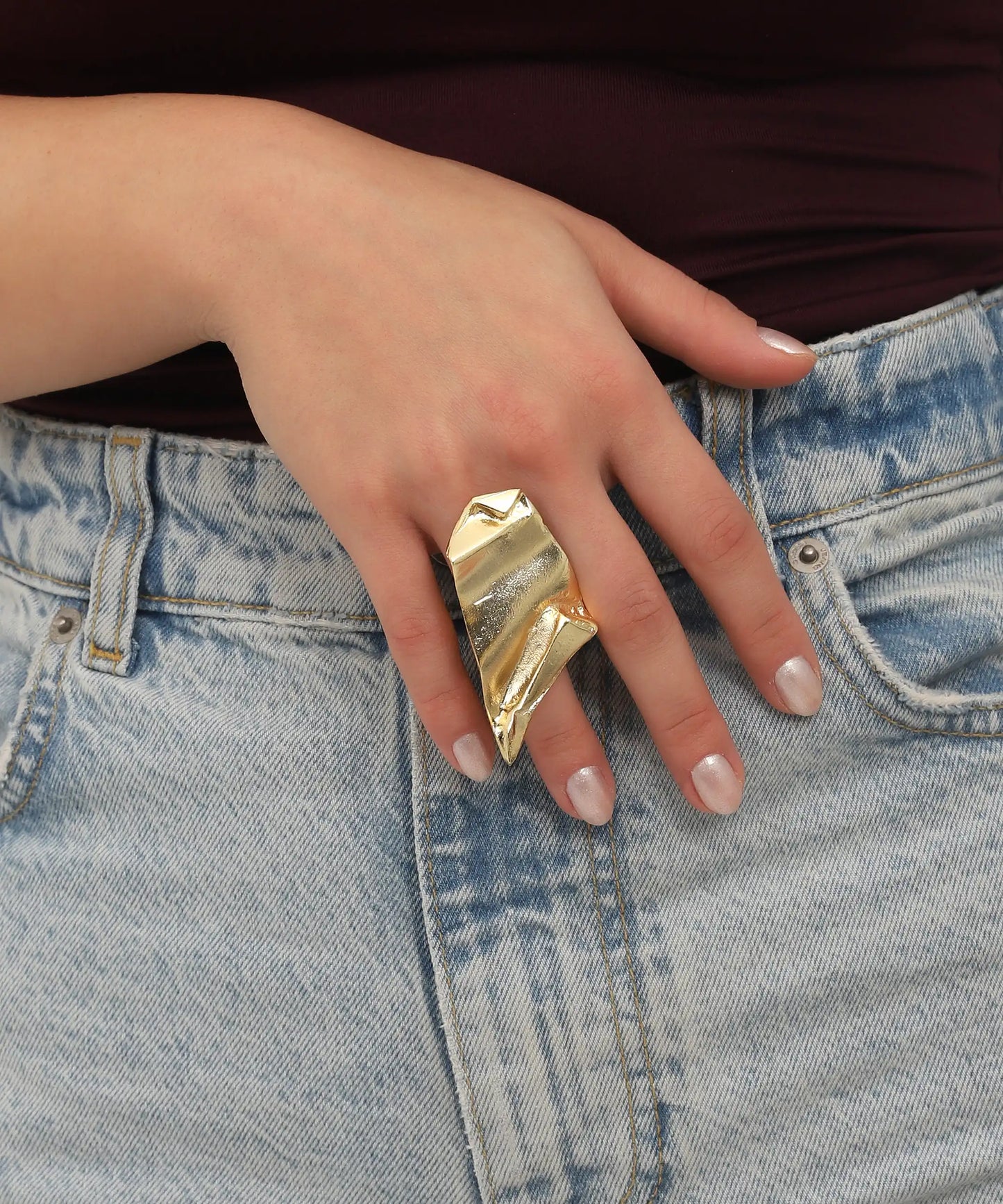 Abstract Gold Open Ring