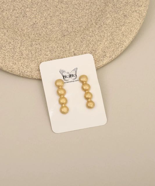 Gold Beaded Drop Earrings