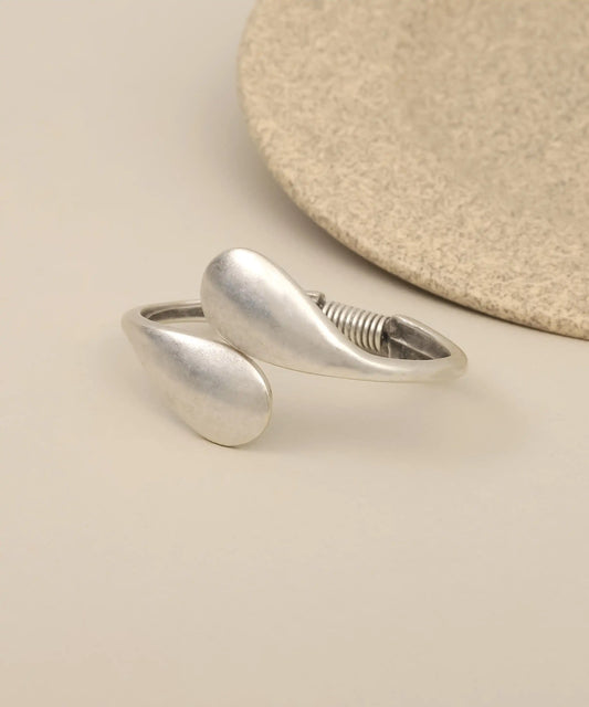 Silver Organic Open Cuff Bracelet
