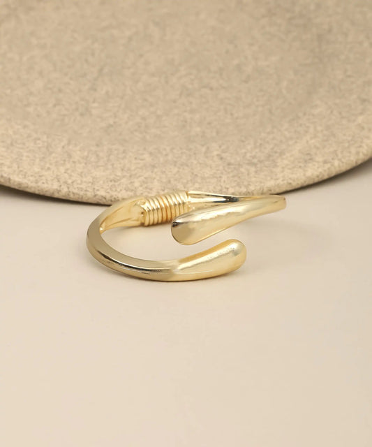 Gold Sculptural Open Cuff Bracelet