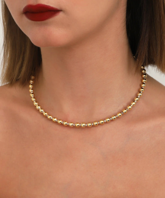 Classic Gold Ball Chain Choker Necklace