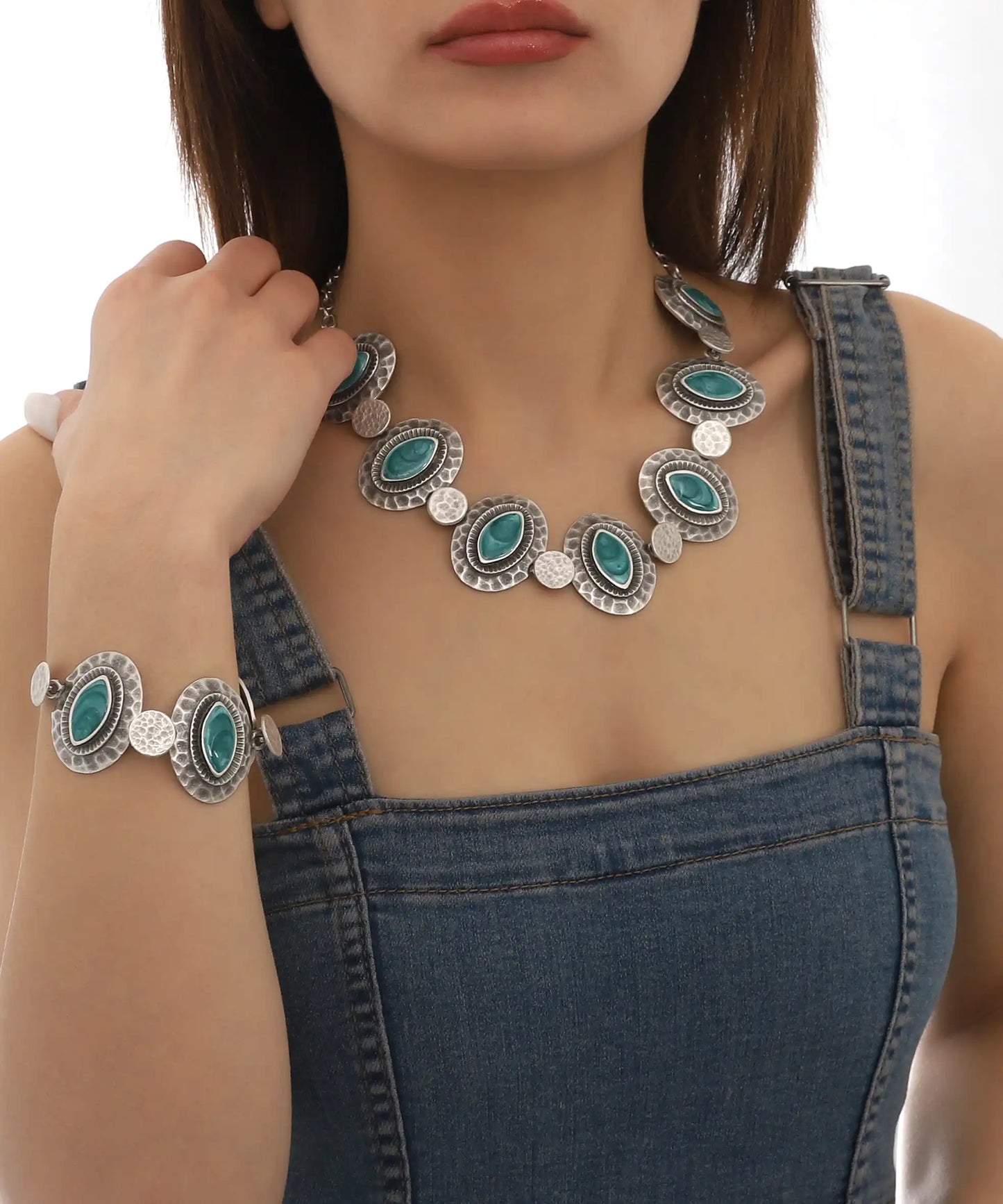 Turquoise Vintage Silver Jewelry Set