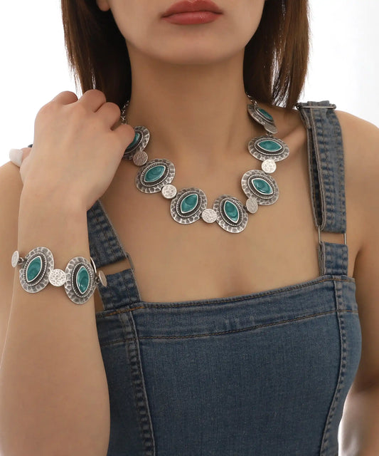 Turquoise Vintage Silver Jewelry Set