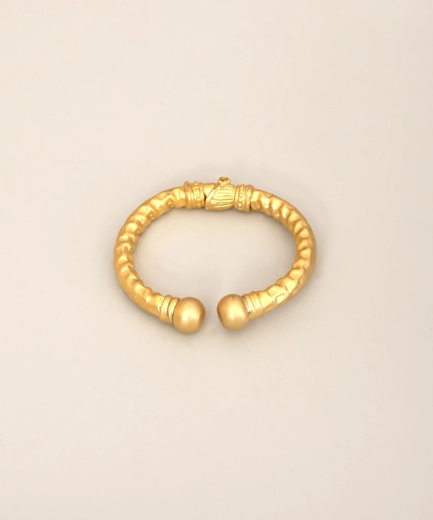 Gold Hammered Open Cuff Bracelet