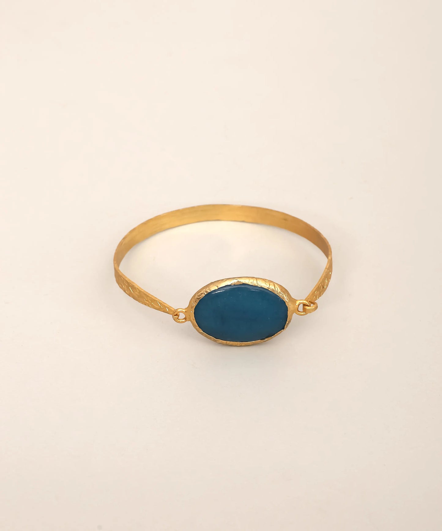 Blue Stone Gold Bangle Bracelet