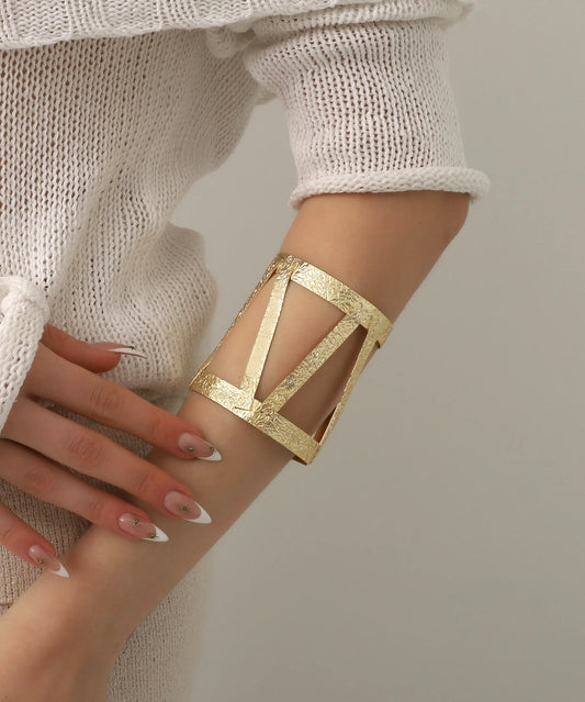 Gold Plated Large Cuff Bracelet