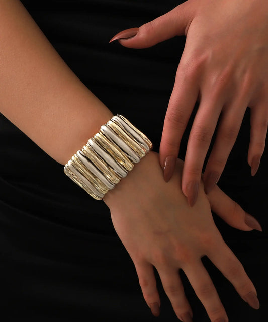 Gold And Silver Plated Cuff Bracelet