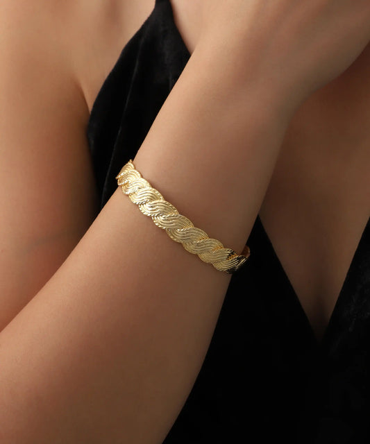 Gold Plated Chain Cuff Bracelet