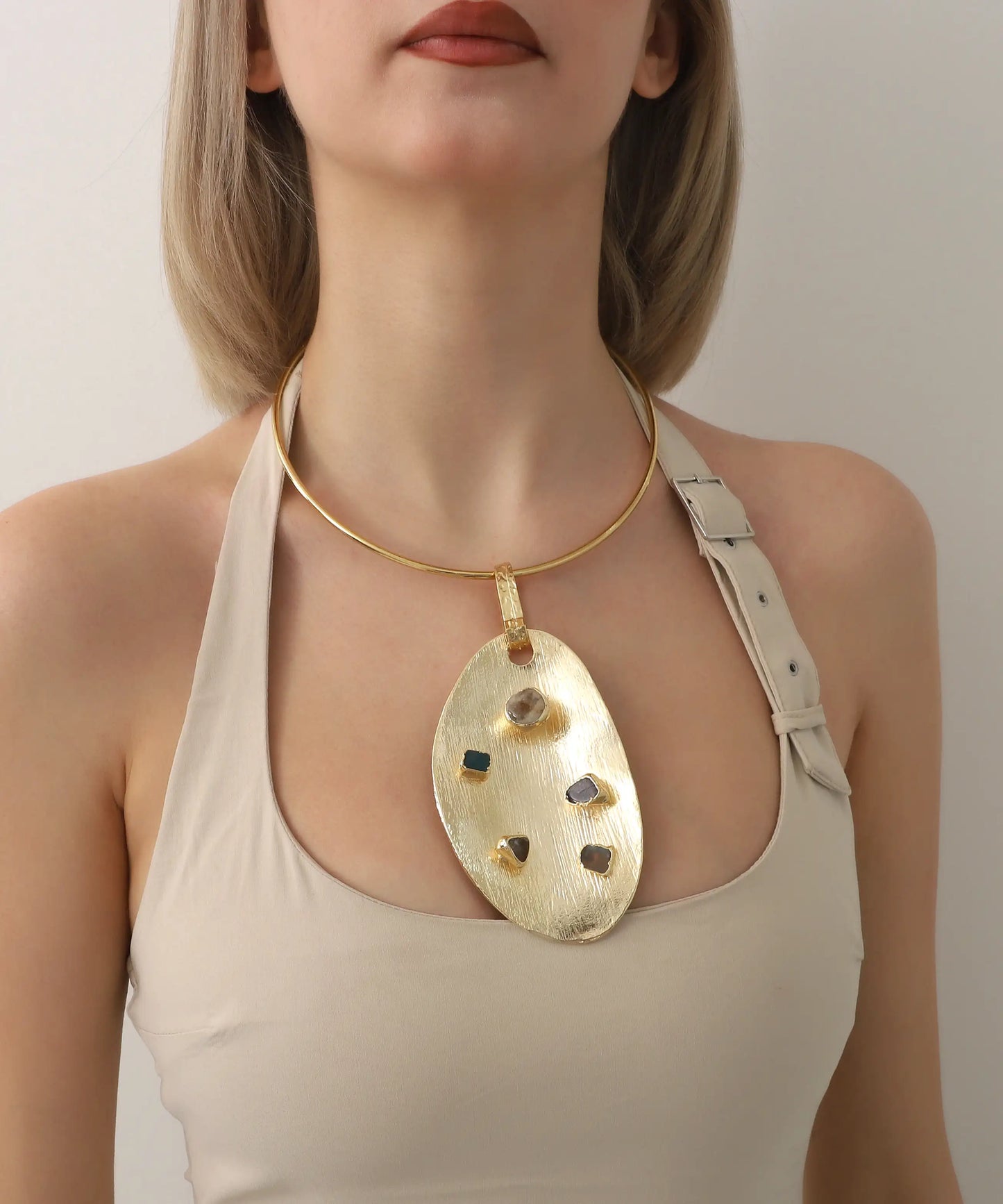 Gold Plated Stone Necklace