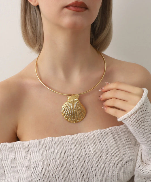 Gold Plated Oyster Necklace