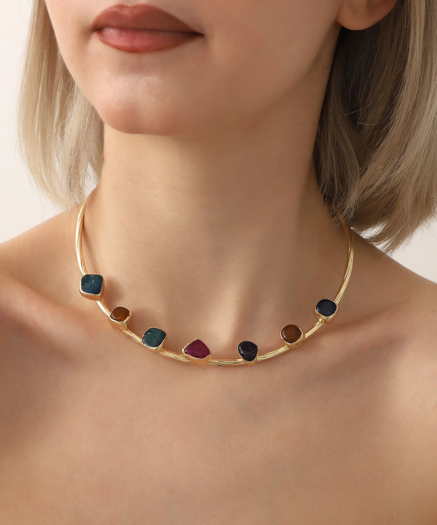 Gold Plated Stone Necklace