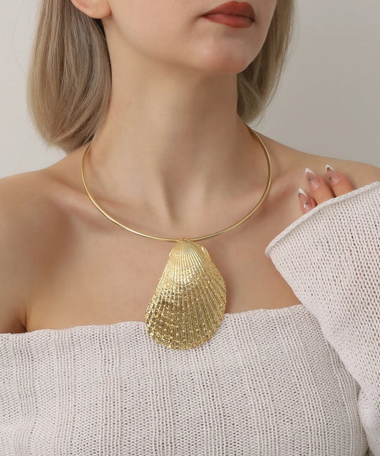 Gold Plated Oyster Necklace