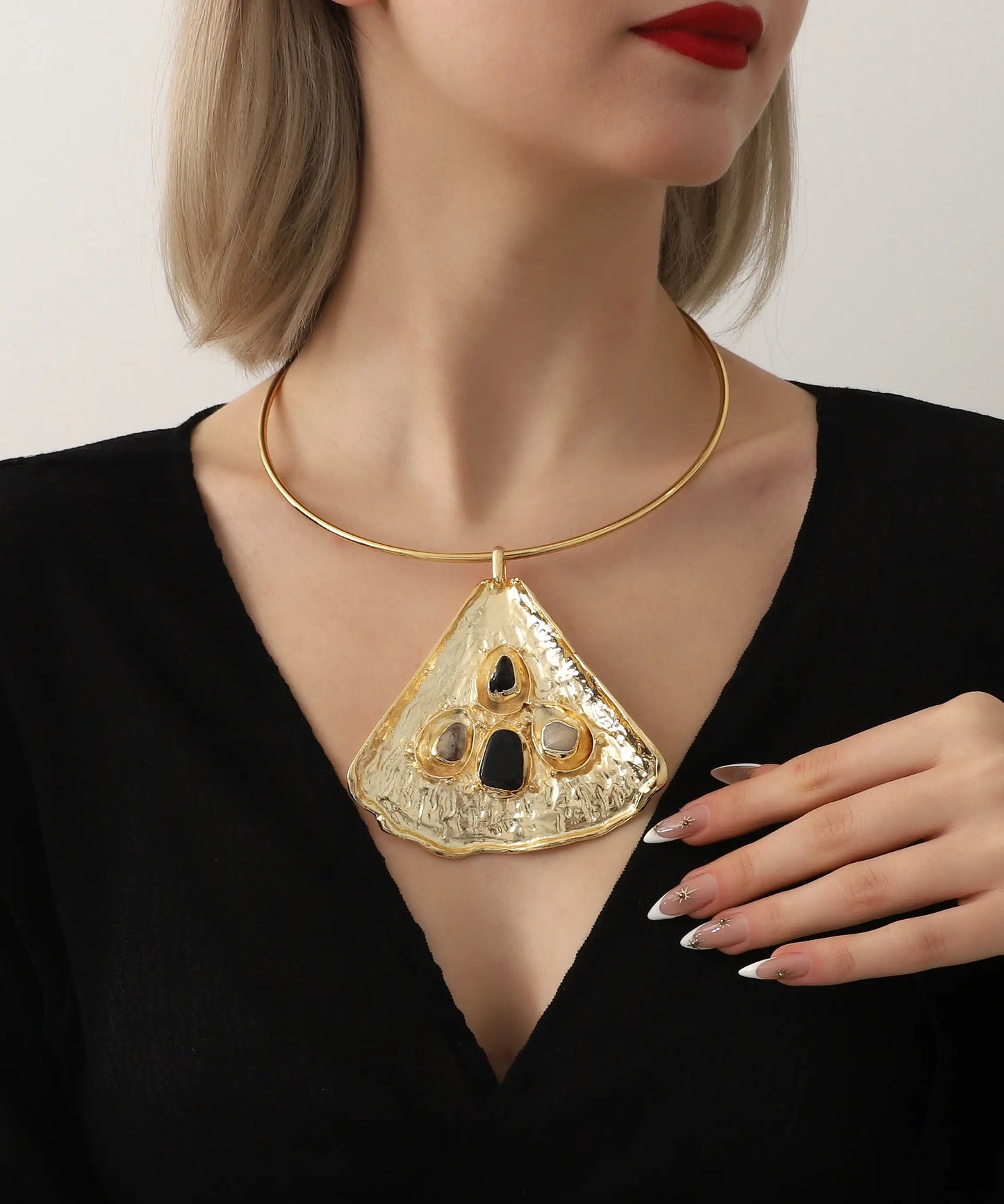 Gold Plated Natural Stone Necklace