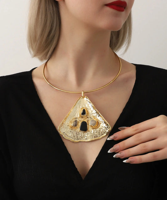 Gold Plated Natural Stone Necklace