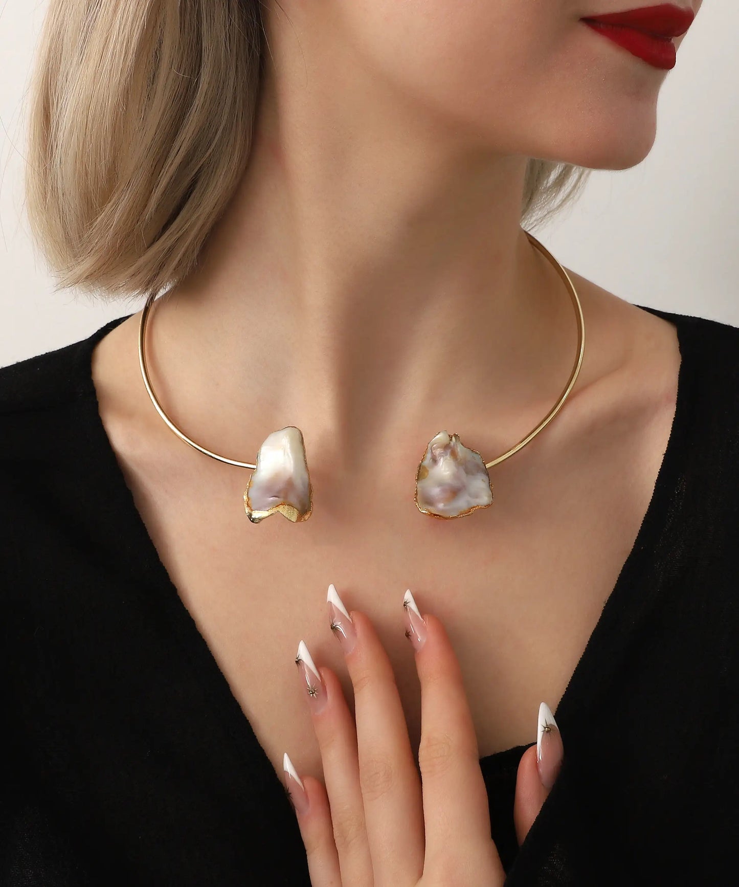 Gold Plated Natural Stone Necklace