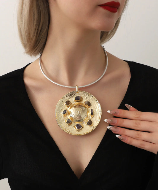 Gold Plated Natural Stone Necklace