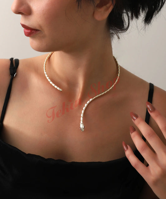 Gold Plated Snake Necklace