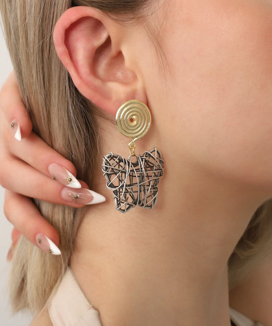 Gold Plated Dangle Butterfly Earrings
