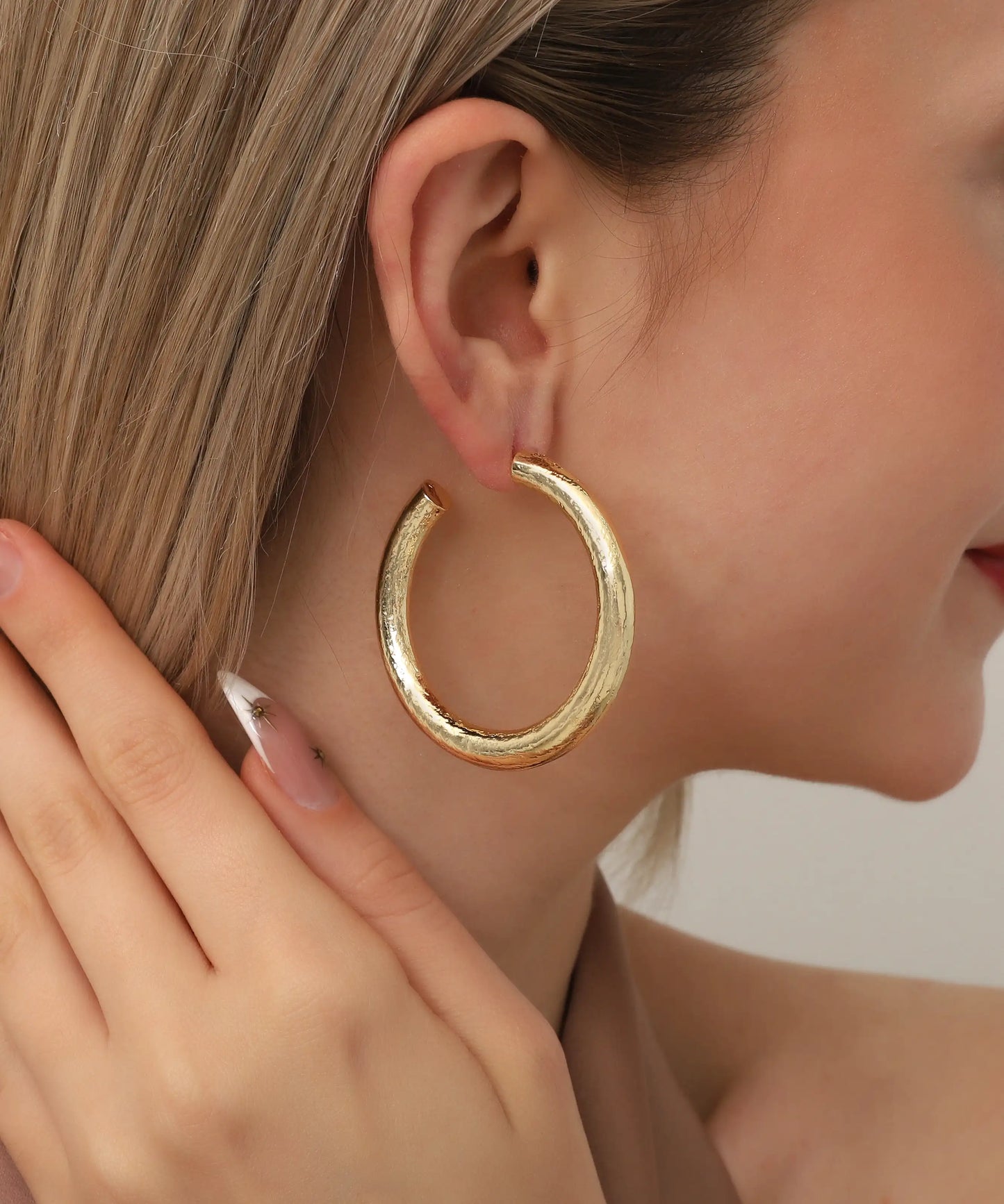 Gold Plated Circle Earrings
