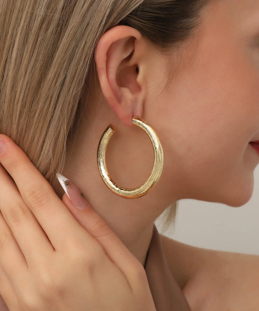 Gold Plated Circle Earrings