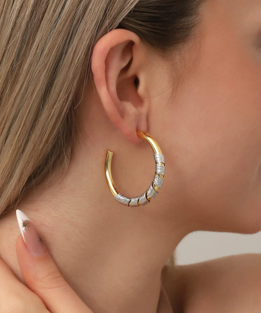 Gold Plated Circle Earrings