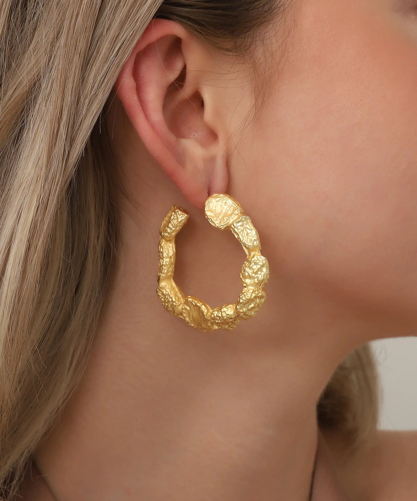 Gold Plated Circle Earrings