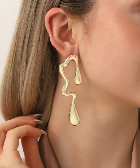 Gold Plated Abstract Earrings