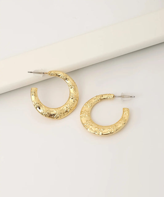 Gold Plated Textured Earrings