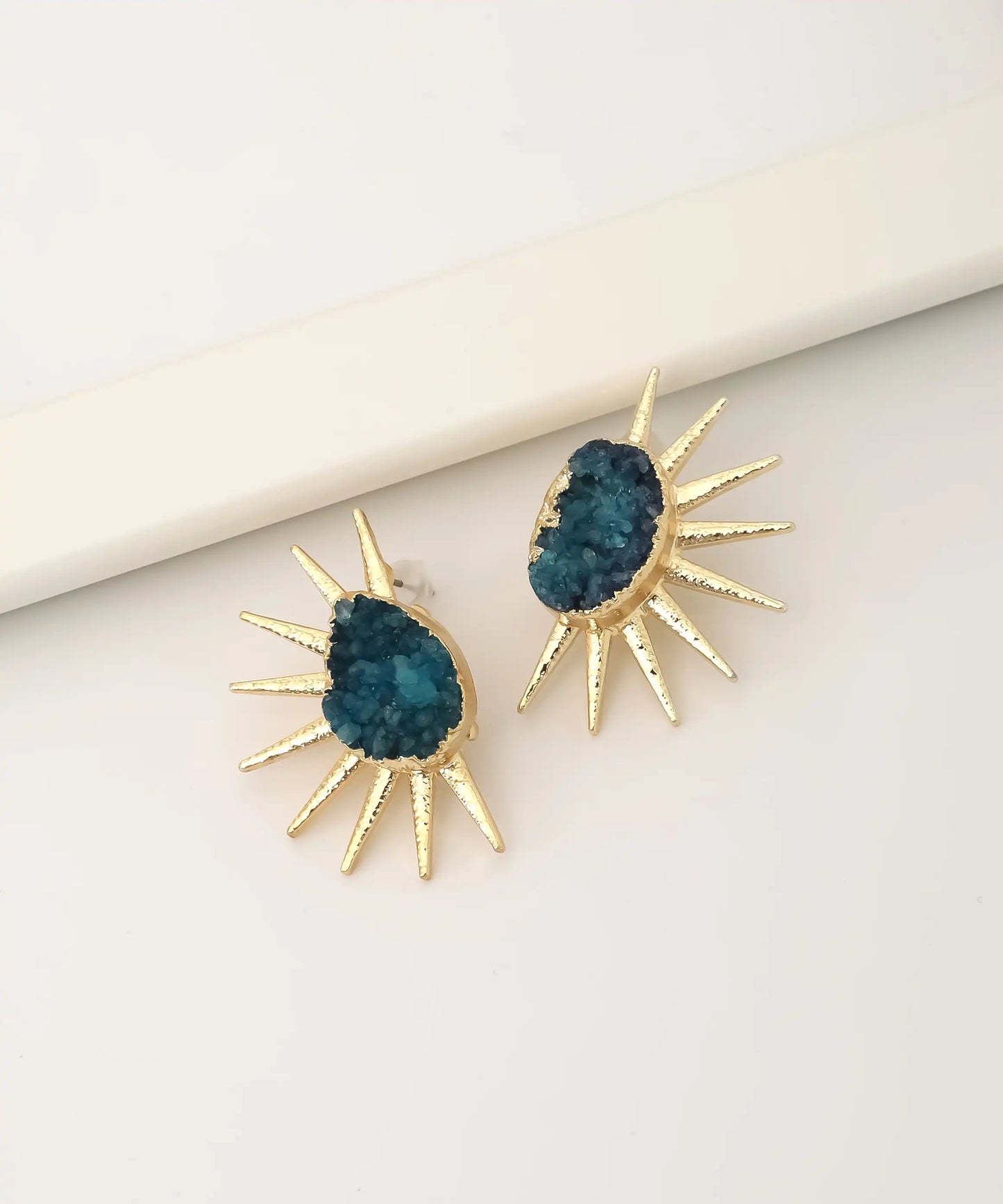 Gold Plated Stone Earrings