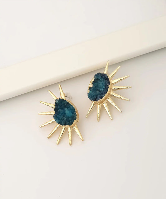 Gold Plated Stone Earrings