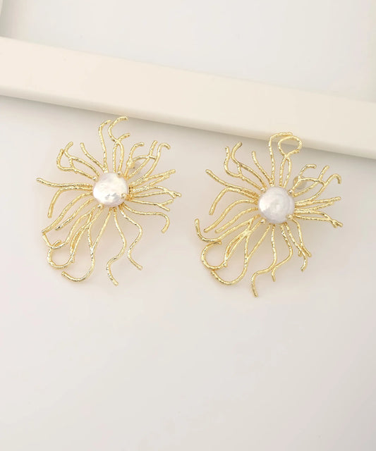 Gold Plated Stone Earrings