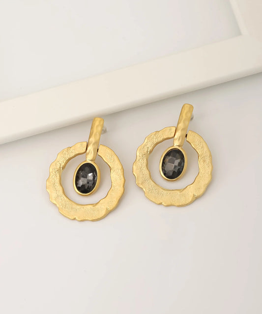 Gold Plated Stone Earrings