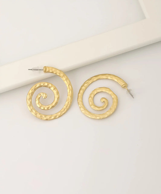 Gold Plated Spiral Earrings