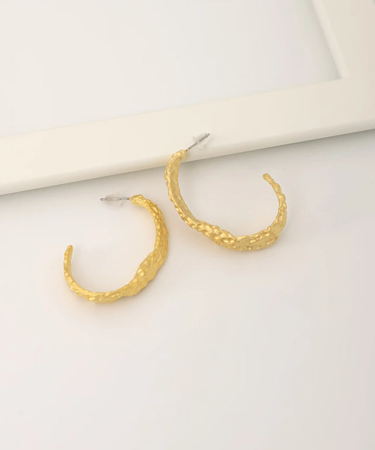 Gold Plated Hammered Earrings