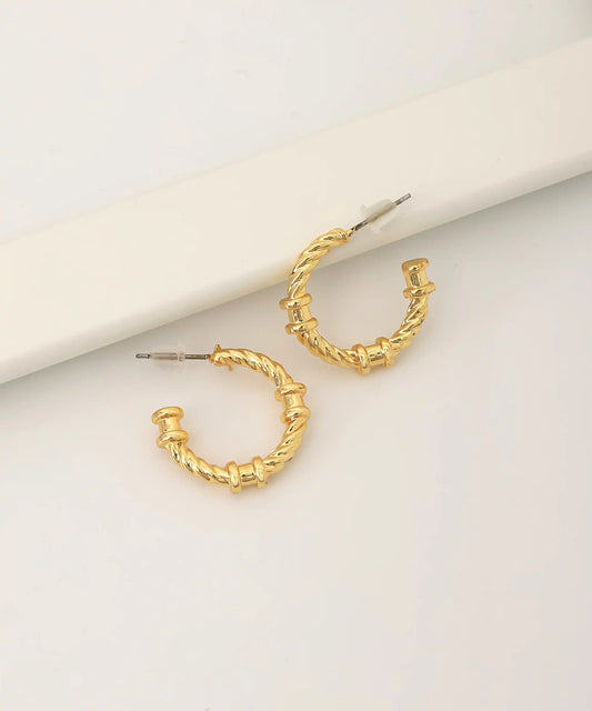 Gold Plated Circle Wire Earrings