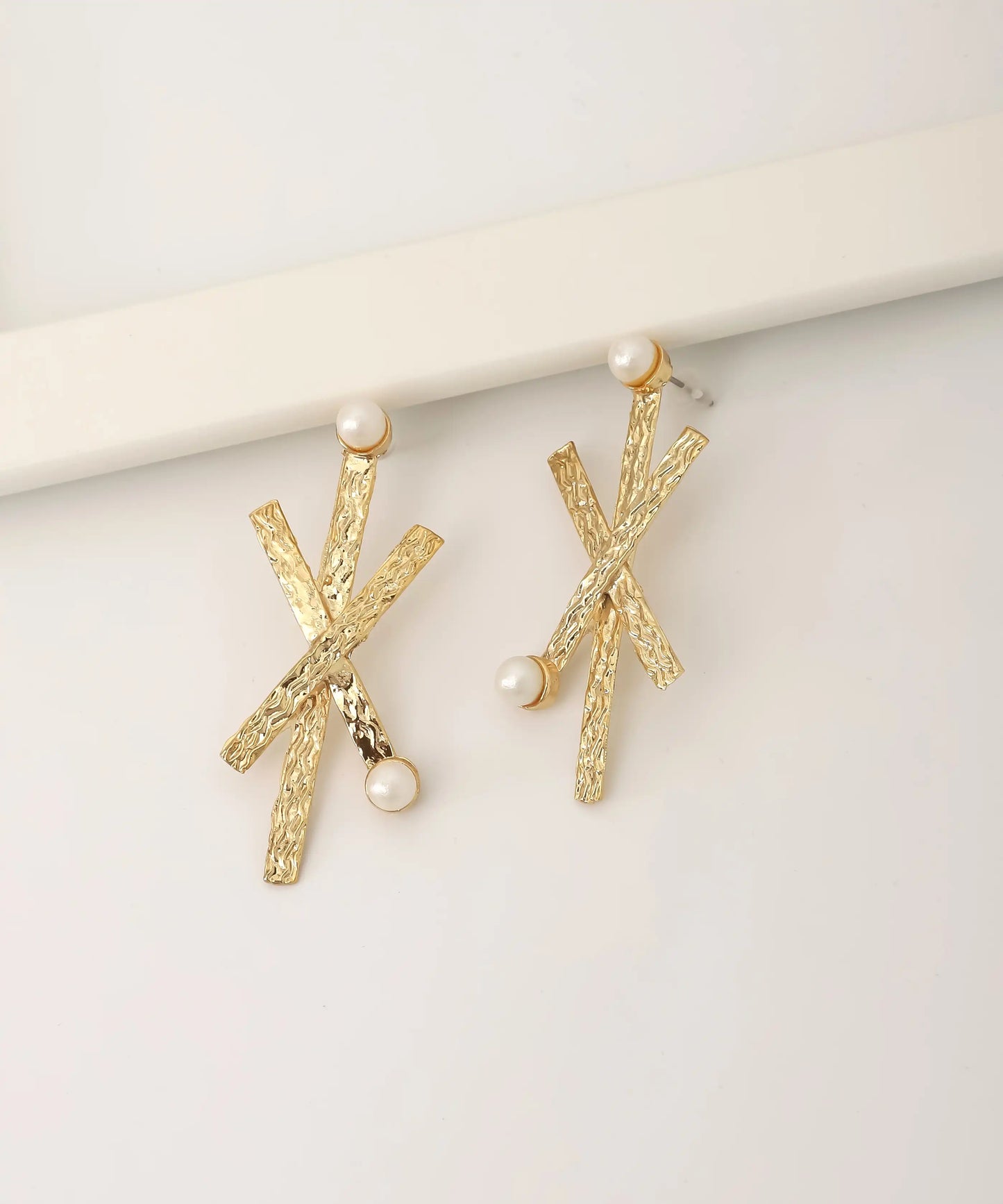 Gold Plated Pearl Earrings